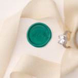 Green wax seal stamp for elegant wedding event