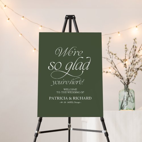 Green We’re So Glad You’re Here Welcome Sign