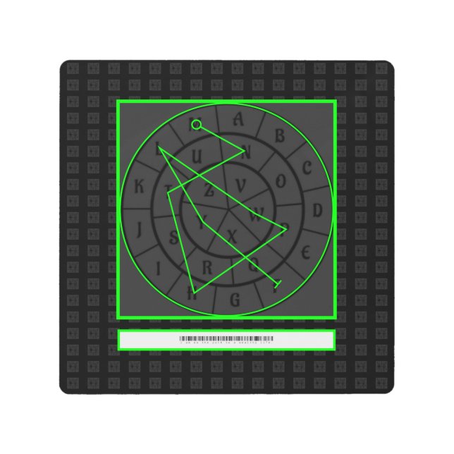 Green Wealth Sigil #5 Metal Print (Front)