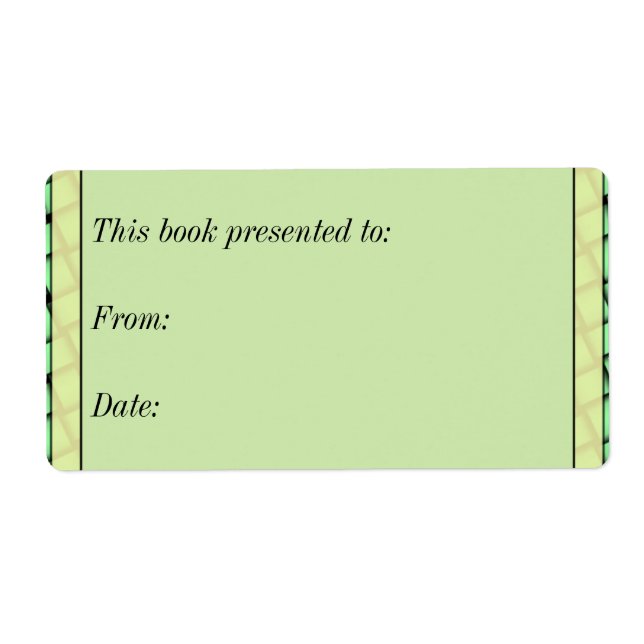 Green Weave Book Gift Label (Front)