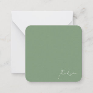 Green Wedding Blank Thank You Note Card