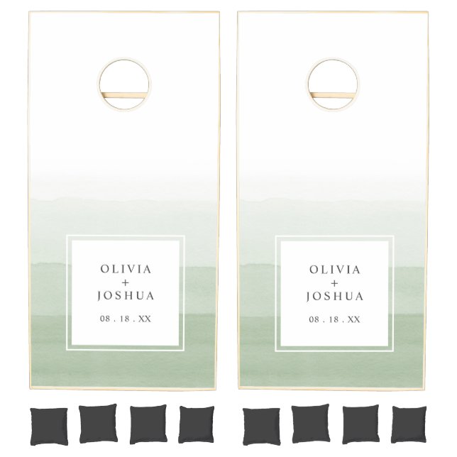 Green Wedding Cornhole Set (Set)