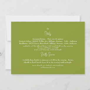 Green Wedding Detail  Invitation