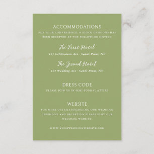 Green Wedding Details Enclosure Card