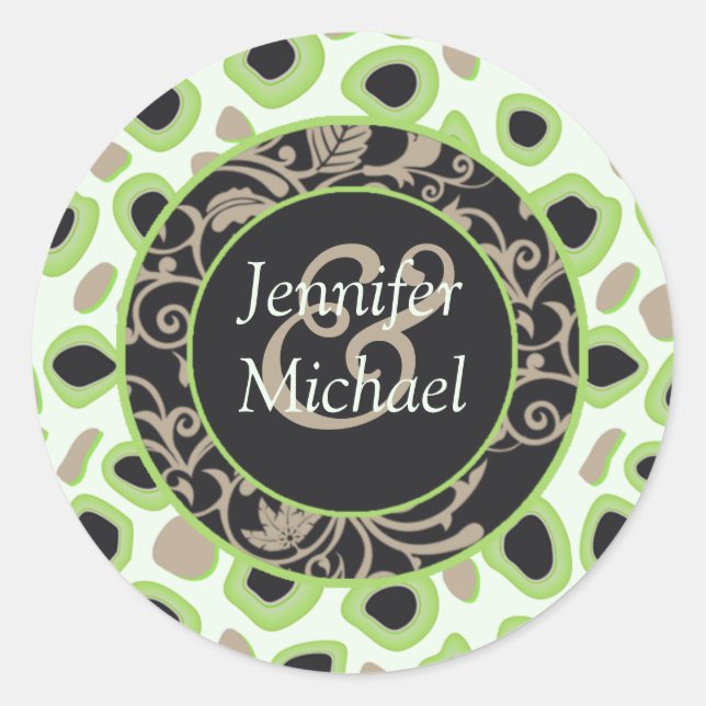 Green Wedding Favor Labels (Front)