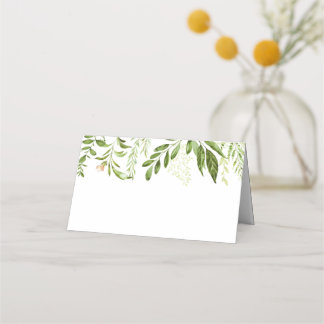 Green Wedding Food Label Cards, Rustic Greenery Place Card