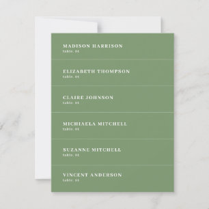 Green Wedding Name Place Card DIY