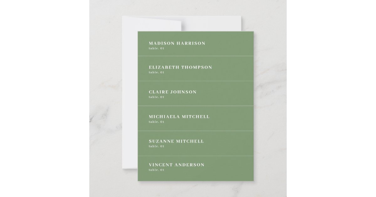 Green Wedding Name Place Card DIY