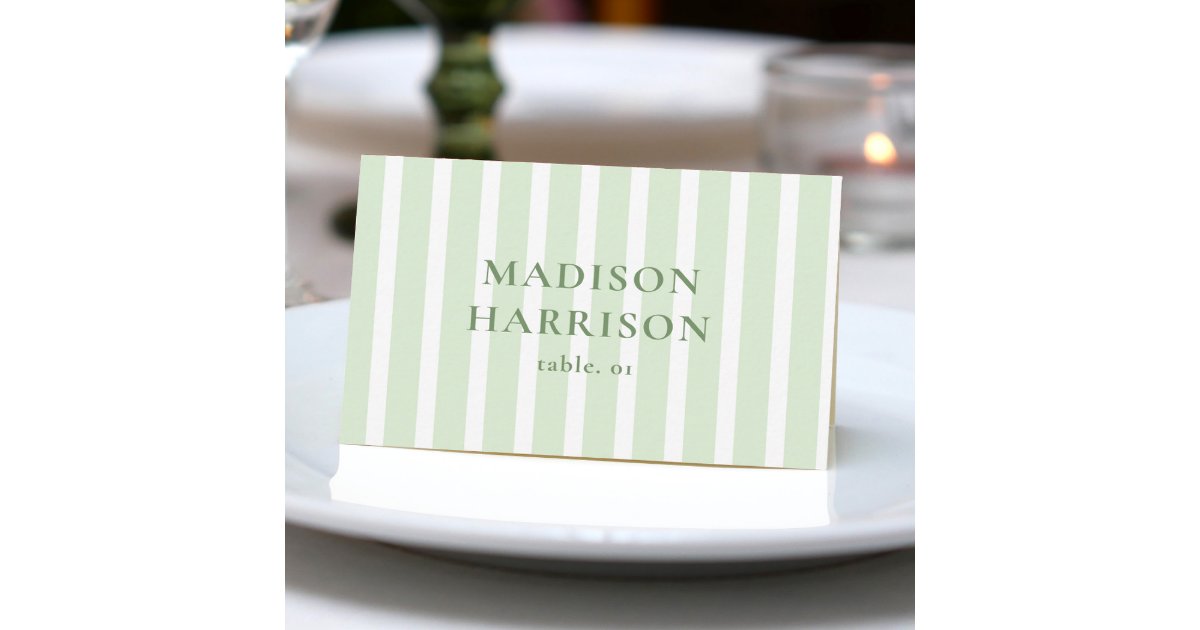 Green Wedding Name Place Card DIY