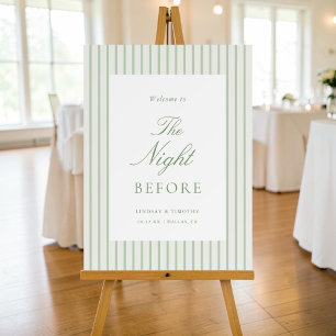 Green Wedding Rehearsal Dinner Welcome Foam Board