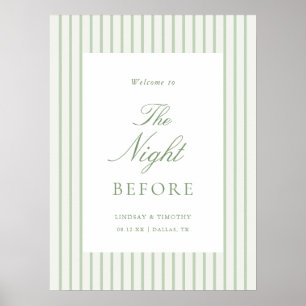 Green Wedding Rehearsal Dinner Welcome Poster