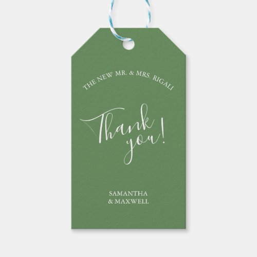 Green Wedding Thank You Gift Tags