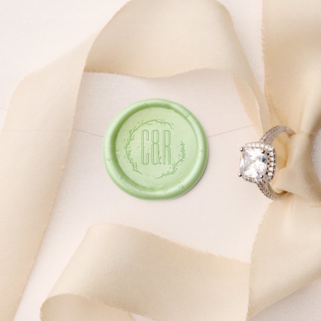 Green Wedding Wax Seal Stamp (Insitu (Wedding))