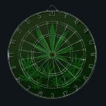 Green Weed Dartboard<br><div class="desc">Hunter green background with subtle spread of pot leaves.</div>