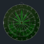 Green Weed Dartboard<br><div class="desc">Hunter green background with subtle spread of pot leaves.</div>