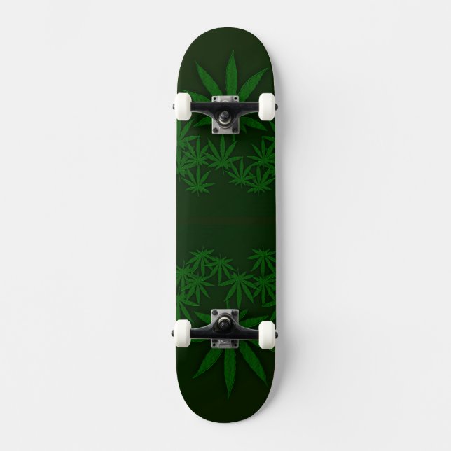 Green Weed Skateboard Deck (Front)