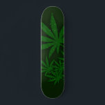 Green Weed Skateboard Deck<br><div class="desc">Hunter green background with subtle spread of leaves.</div>