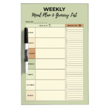 Green Weekly Meal Plan & Grocery List -