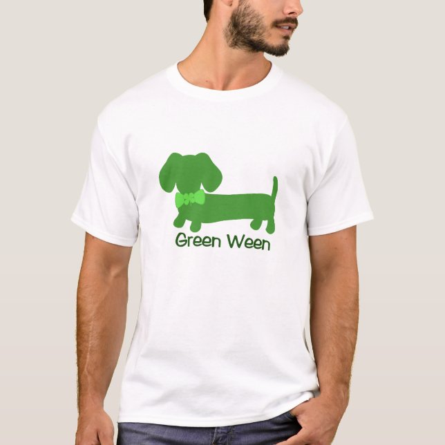Green Ween St Patrick's Day Dachshund Wiener Dog T-Shirt (Front)