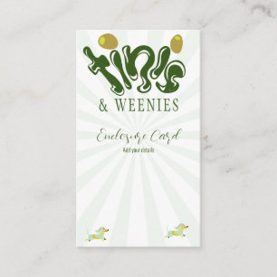 Green Weenies & Tinis Funny Martini Birthday Party Enclosure Card