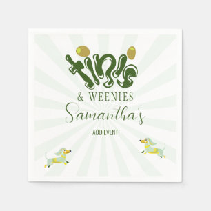 Green Weenies & Tinis Funny Martini Birthday Party Napkins