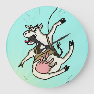 Green Weenii "COWABUNGEE!" Wall Clock