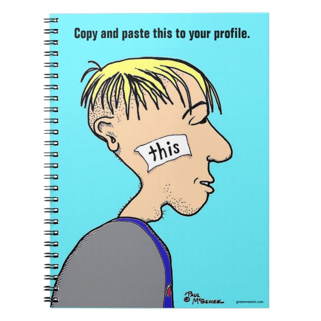 Green Weenii "Paste This to Your Profile" Notebook (Front)
