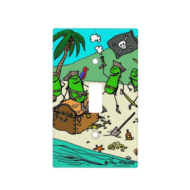Green Weenii "Pirate Party" Light Switch Cover (Front)