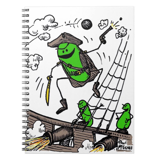 Green Weenii "Pirates" Spiral Notebook (Front)