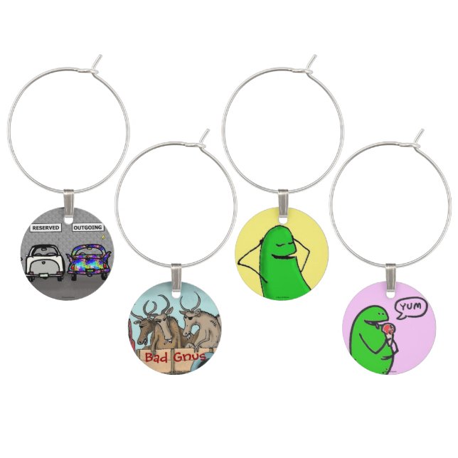 Green Weenii Wine Charms (Set 3) (Staggered)