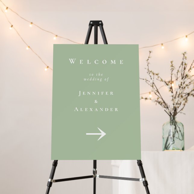 Green Welcome to Wedding Sign (In Situ (Stand))