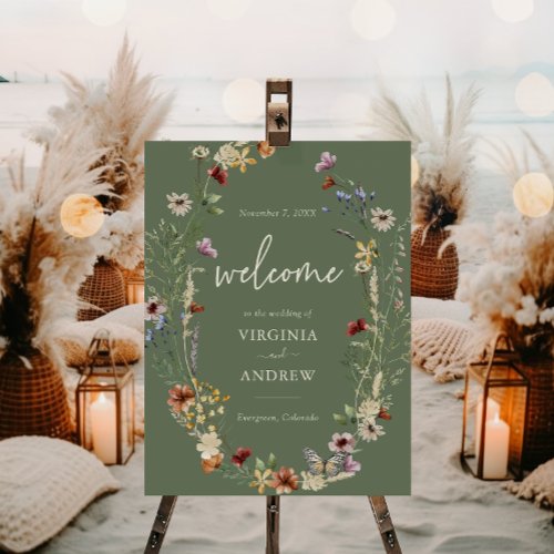 Green Welcome Wedding Foam Board