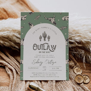 Green Western Baby Shower Invitation