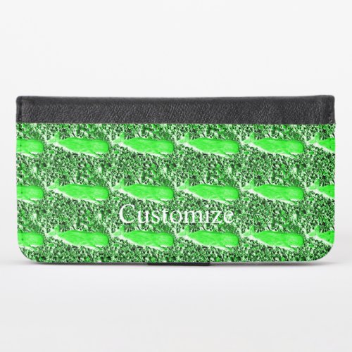 green whale pattern bag iPhone x wallet case