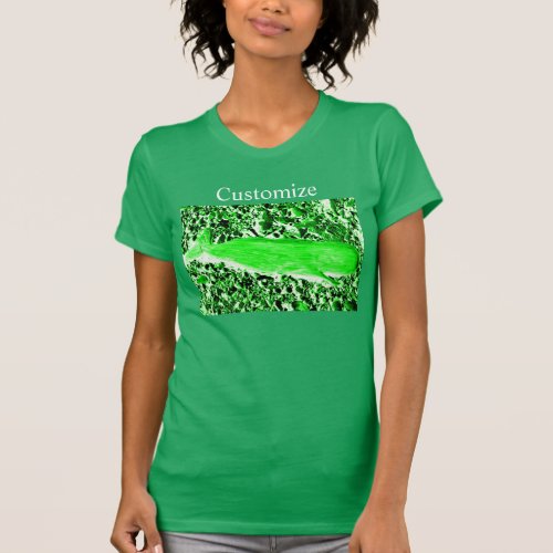Green whale swimming design  T_Shirt