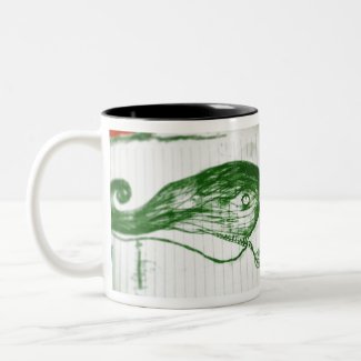 green whale Two-Tone coffee mug