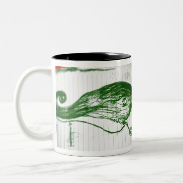 green whale Two-Tone coffee mug (Left)