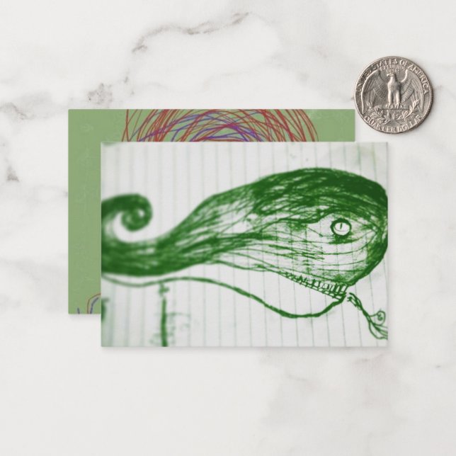 green whale yaei abstract art design  note card (Front/Back In Situ)
