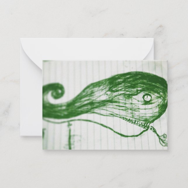green whale yaei abstract art design  note card (Front)