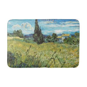 Green Wheat Field Vincent van Gogh Bath Mat