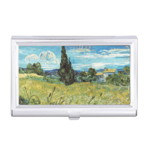 Green Wheat Field Vincent van Gogh Business Card Case
