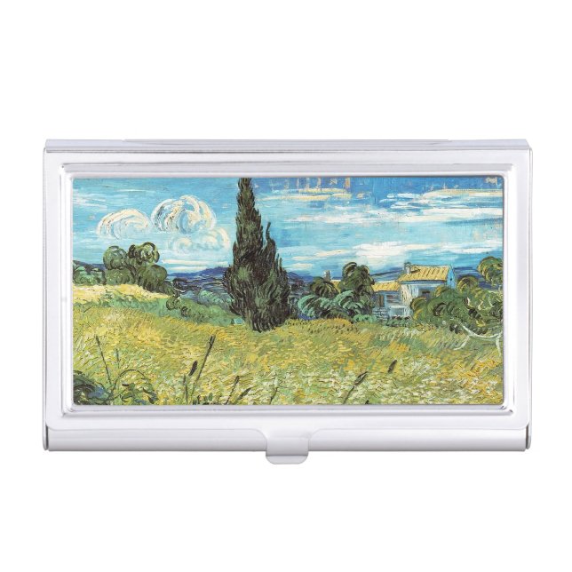 Green Wheat Field  Vincent van Gogh    Business Card Case (Front)