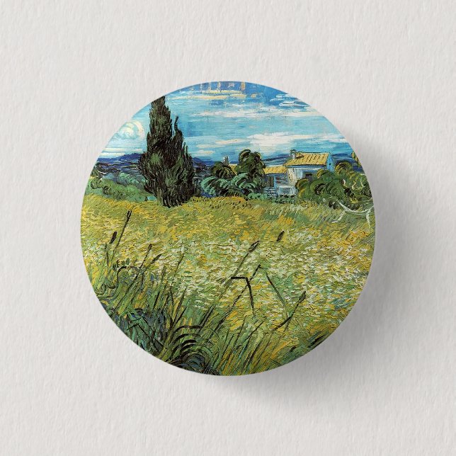 Green Wheat Field  Vincent van Gogh   Button (Front)