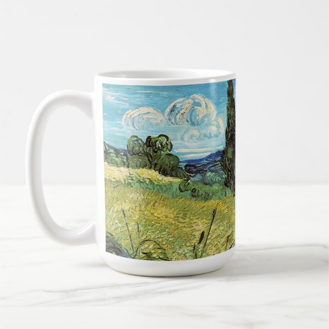 Green Wheat Field  Vincent van Gogh   Coffee Mug (Left)