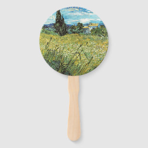 Green Wheat Field Vincent van Gogh Hand Fan