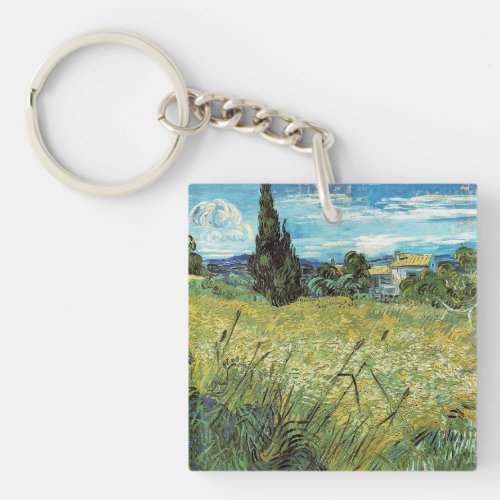 Green Wheat Field  Vincent van Gogh   Keychain