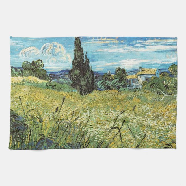 Green Wheat Field  Vincent van Gogh   Kitchen Towel (Horizontal)