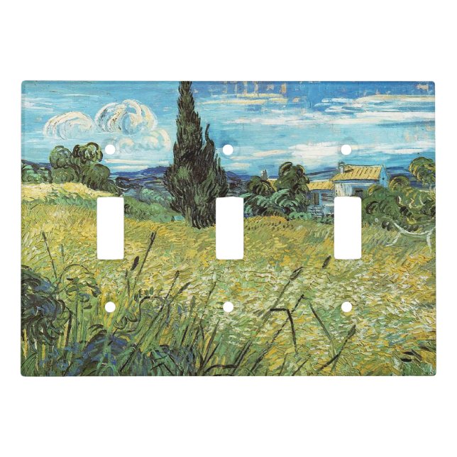 Green Wheat Field  Vincent van Gogh   Light Switch Cover (Front)