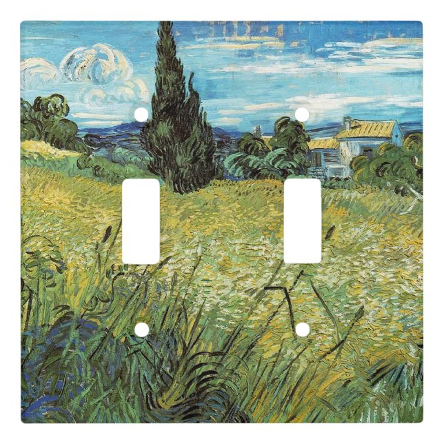 Green Wheat Field  Vincent van Gogh   Light Switch Cover (Front)