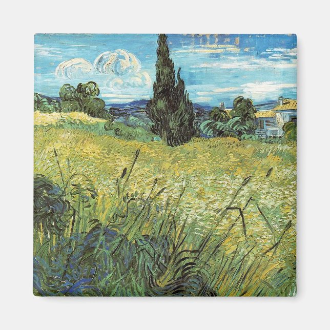 Green Wheat Field  Vincent van Gogh Magnet (Front)